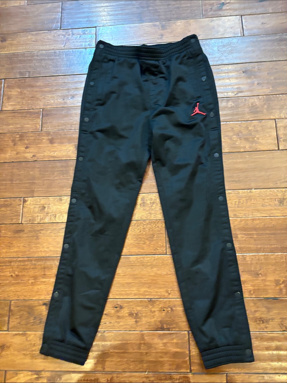 Jordan Black Jogger/tear away Pants with Red Jumpman XL